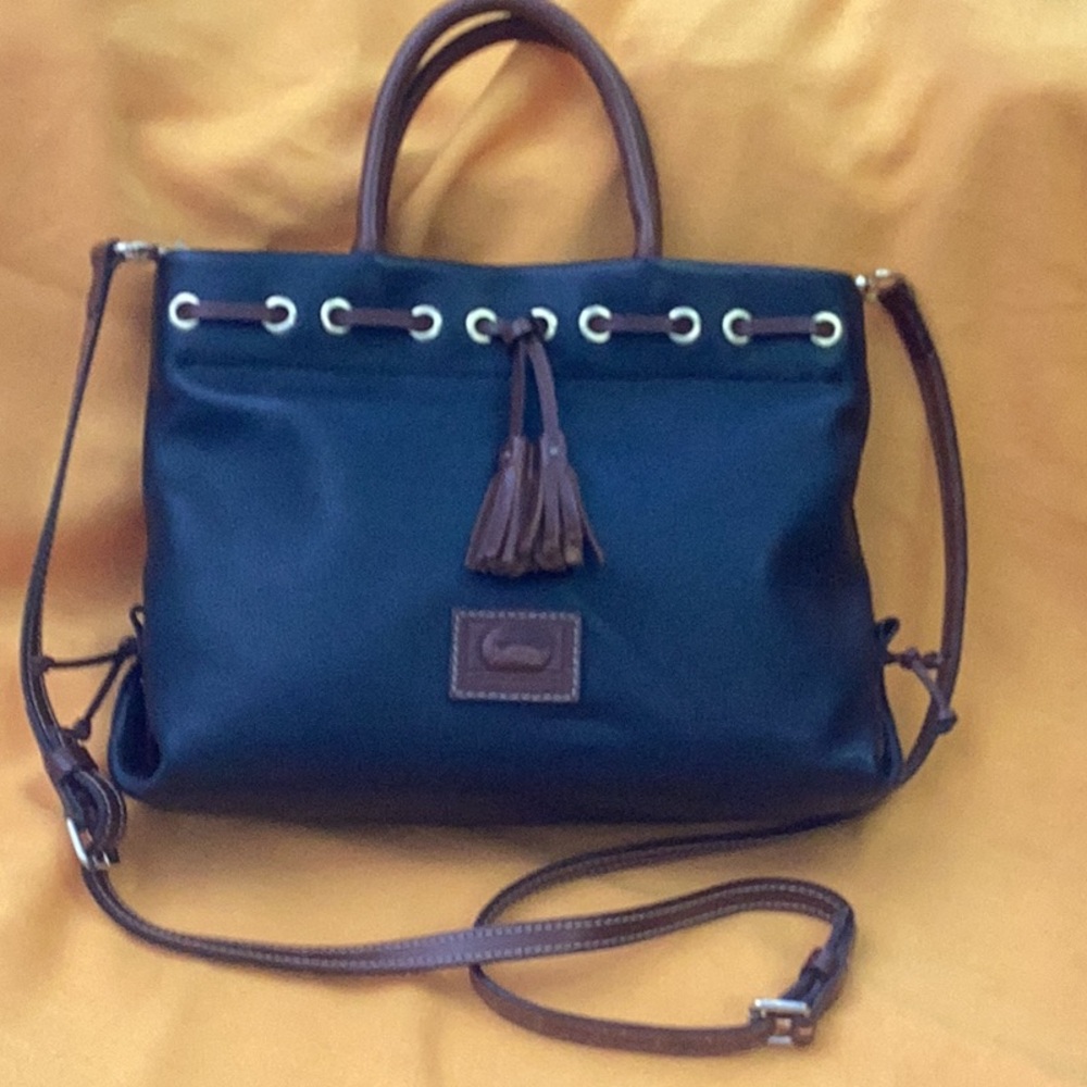 Dooney & Bourke Black and Brown Shoulder Bag with Classic Design